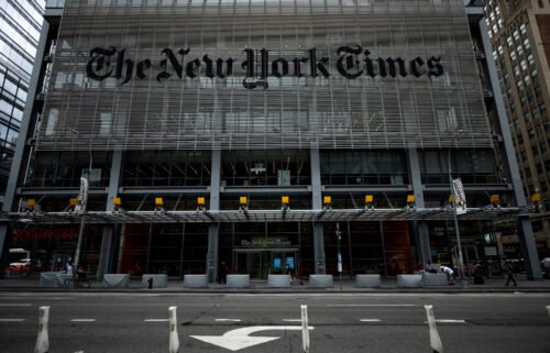 The New York Times is bracing for a historic mass walkout as union negotiations go down to the wire. The New York Times building is seen on June 30
