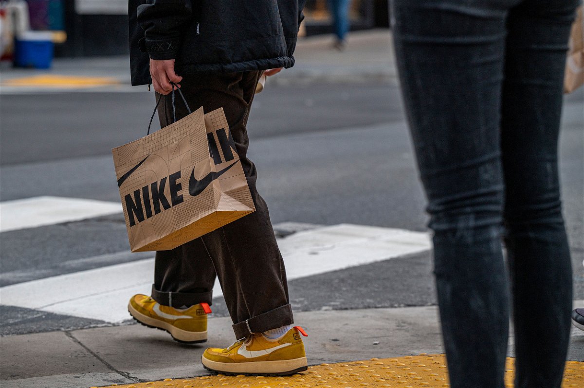 <i>David Paul Morris/Bloomberg/Getty Images</i><br/>Nike's stock jumped around 11% after the company beat analyst forecasts during its latest quarter.