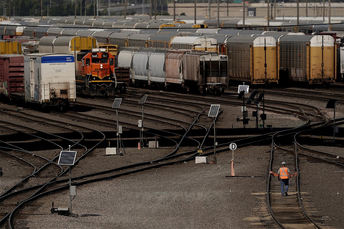 <i>Charlie Riedel/AP</i><br/>Freight railroad workers have been fighting to get paid sick days.