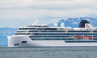 The Norwegian-flagged cruise ship Viking Polaris in Ushuaia