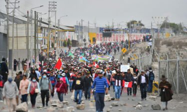 Protestors take over the Pan-American highway in Arequipa