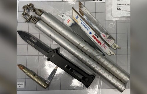 A TSA spokesman tweeted an image of the the weapons -- 3 saw blades