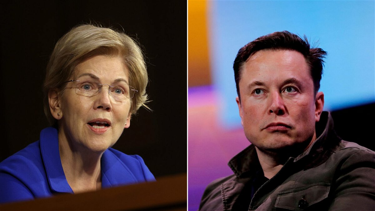 <i>Getty Images/Reuters</i><br/>Senator Elizabeth Warren (left) is raising concerns about conflicts of interest and potential legal violations for Tesla following Elon Musk's takeover of Twitter.