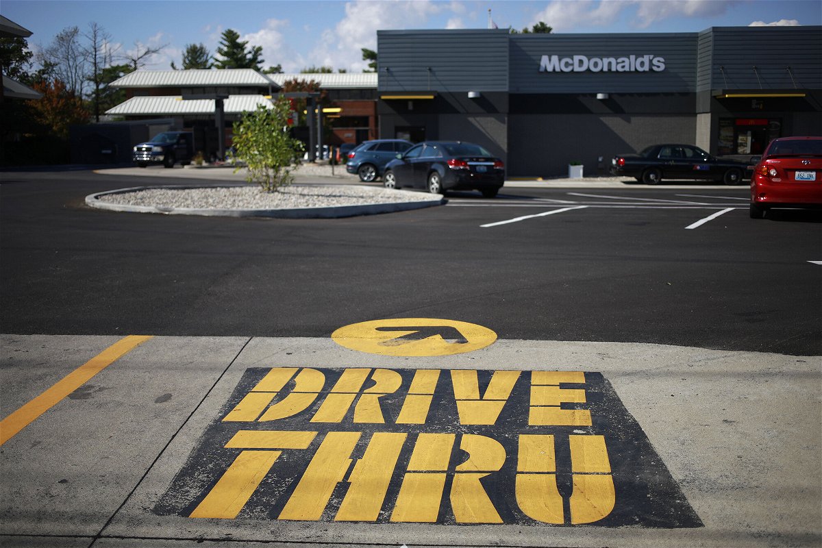 <i>Luke Sharrett/Bloomberg/Getty Images</i><br/>McDonald's unveils a new drive-thru concept. A 'Drive-Thru' lane at a McDonald's fast food restaurant in Louisville