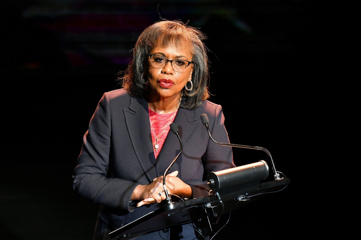 <i>Craig Barritt/Getty Images for Audible</i><br/>Anita Hill speaks onstage as Audible presents: 