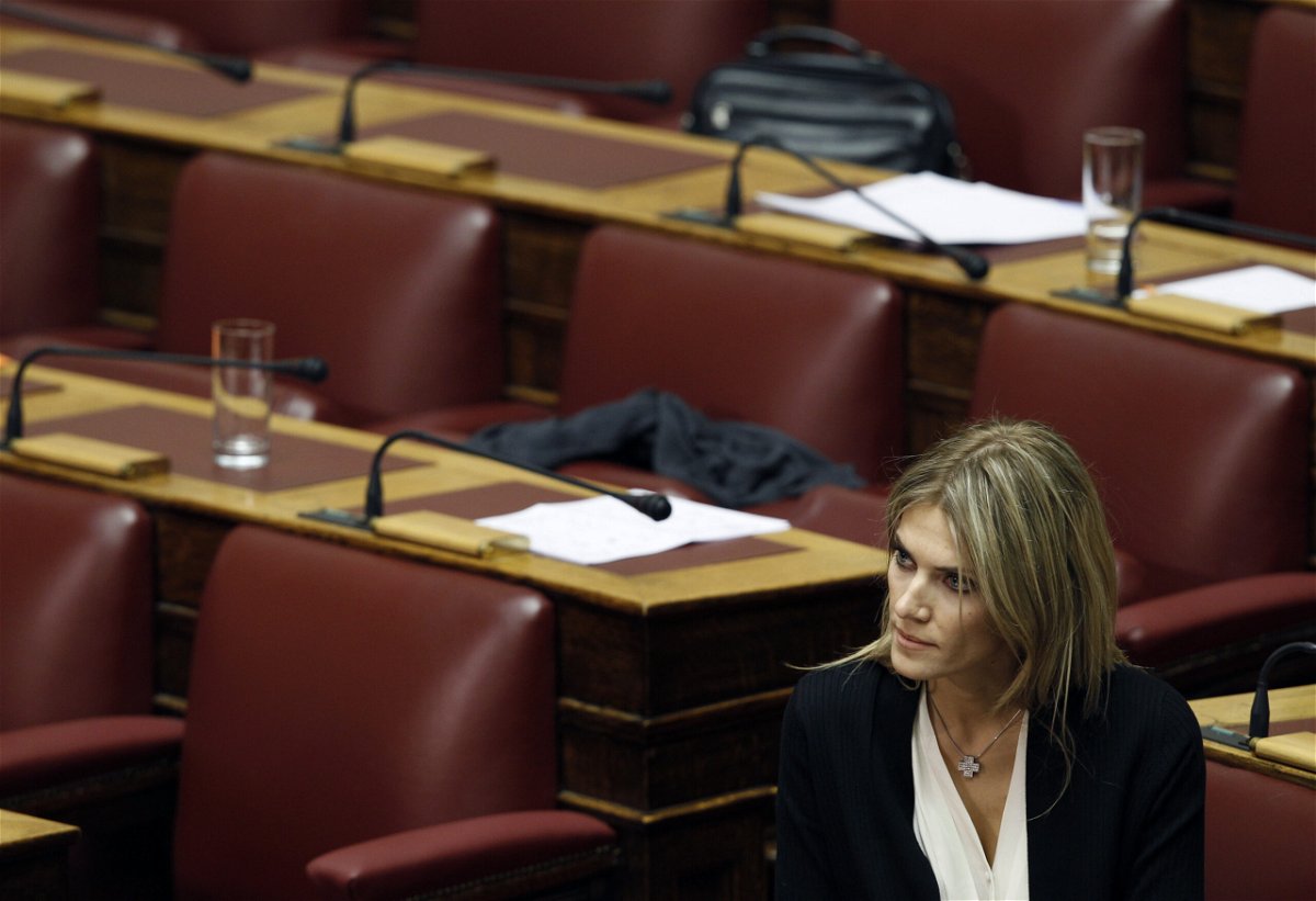 <i>Yiorgos Karahalis/Reuters</i><br/>Eva Kaili in parliament in Athens on November 4