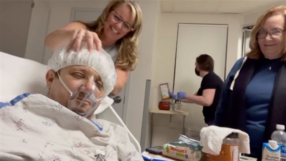 <i>From Jeremy Renner/Instagram</i><br/>Jeremy Renner is getting pampered a bit in the hospital.