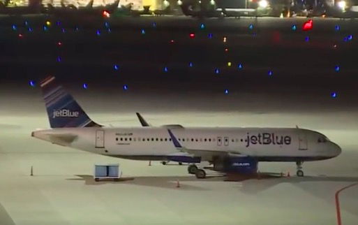 <i>WPBF</i><br/>JetBlue Flight 62 took off from Palm Beach International Airport (PBI) around 11:04 a.m. Sunday with the destination of New York's LaGuardia Airport. However