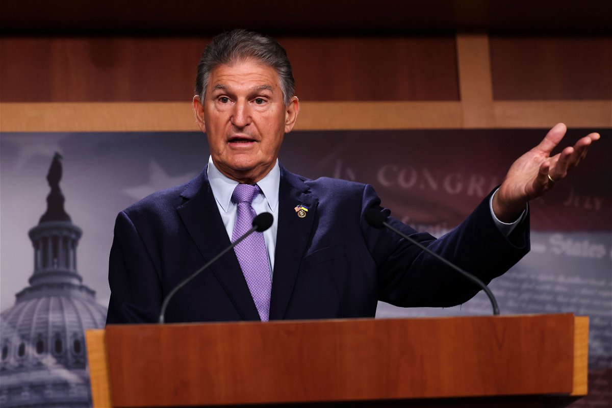 <i>Kevin Dietsch/Getty Images/File</i><br/>U.S. Sen. Joe Manchin (D-WV) speaks at a press conference at the U.S. Capitol on September 20