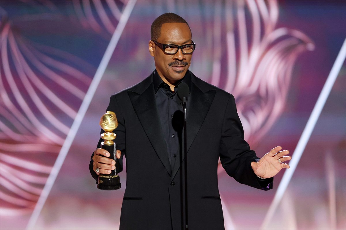 <i>Rich Polk/NBC/Getty Images</i><br/>Honoree Eddie Murphy made a reference to a now infamous award show moment while accepting the Cecil B. DeMille Award at the Golden Globes on Tuesday.