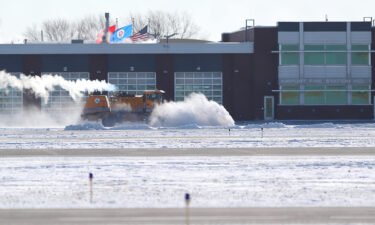 A Delta jet slid off the end of a taxiway amid icy conditions at Minnesota airport on Tuesday night. In this image