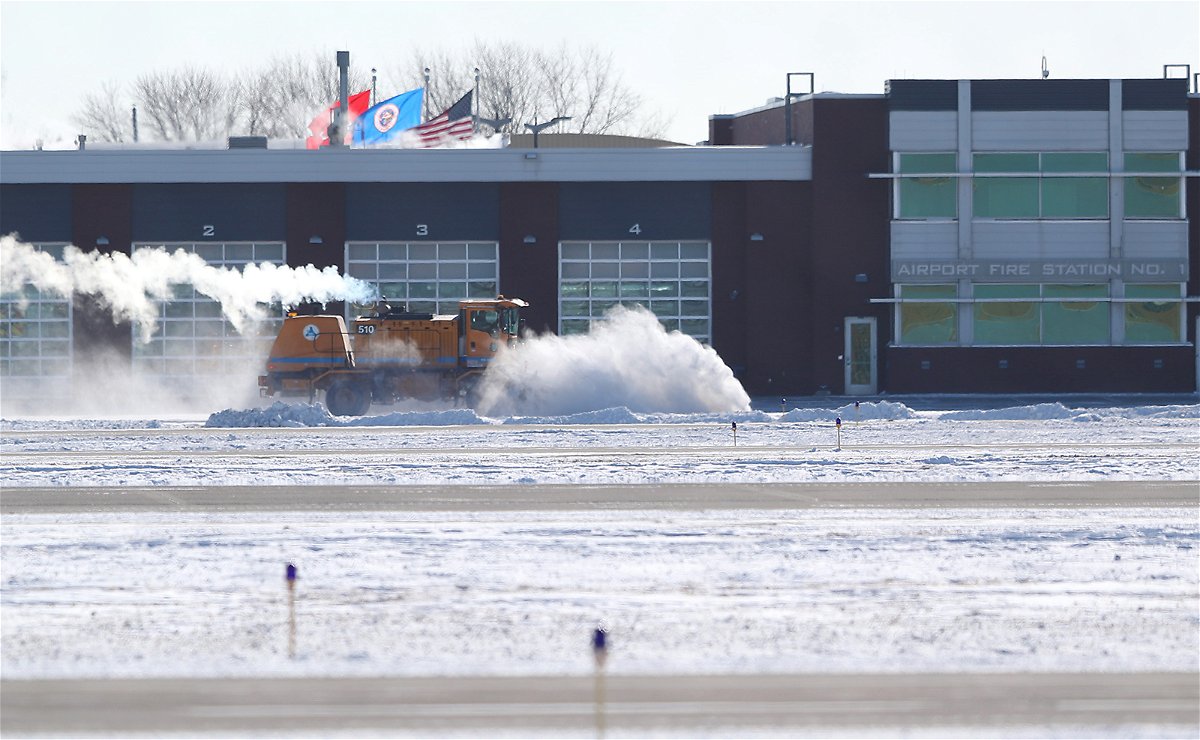 <i>Adam Bettcher/Getty Images</i><br/>A Delta jet slid off the end of a taxiway amid icy conditions at Minnesota airport on Tuesday night. In this image