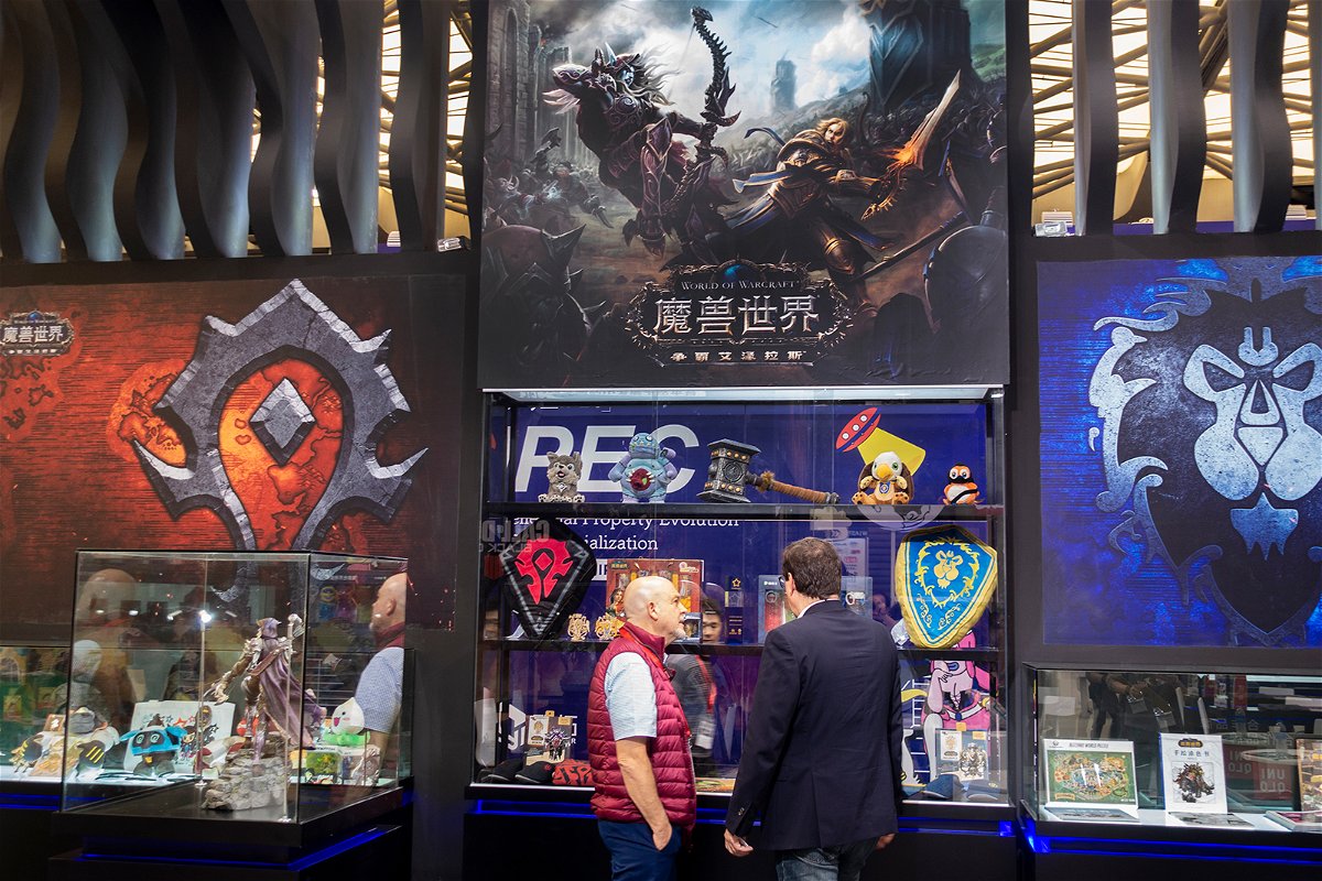 <i>dycj/ICHPL Imaginechina/AP</i><br/>Millions of Chinese on Tuesday lost access to 'World of Warcraft' and other hit games. People here visit a Blizzard Entertainment 'World of Warcraft' stand during an expo in Shanghai in October 2018.