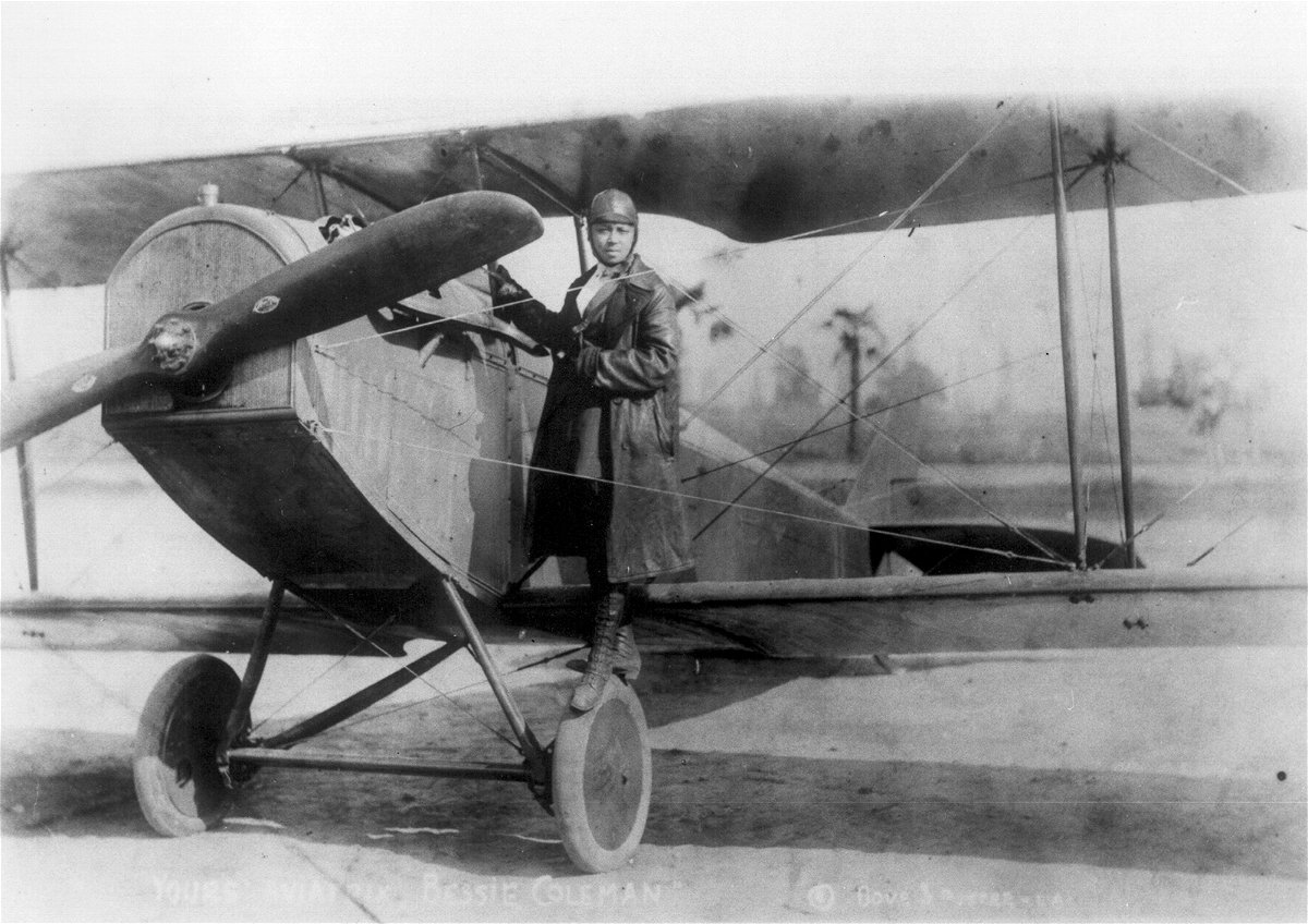<i>Michael Ochs Archives/Getty Images</i><br/>Bessie Coleman is pictured here in her bi-plane