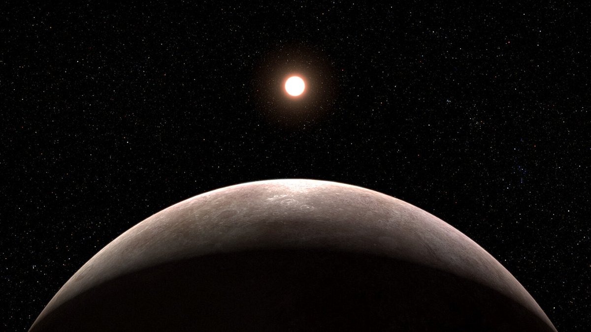 <i>NASA/ESA/CSA</i><br/>This illustration shows the exoplanet LHS 475 b