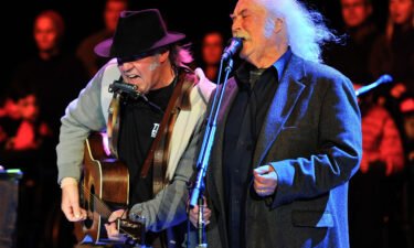 (From left) Neil Young and David Crosby share the stage in 2013.