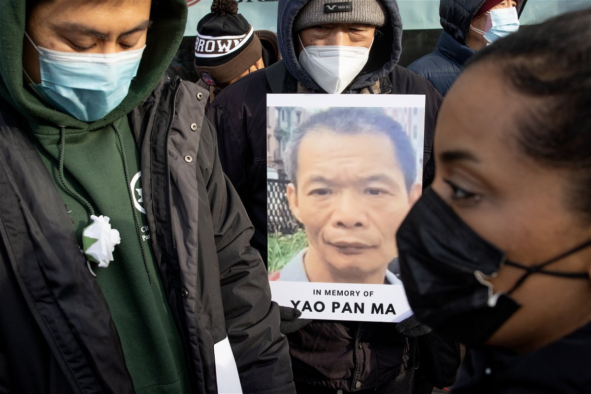 <i>Andrew Lichtenstein/Corbis News/Getty Images/FILE</i><br/>A memorial vigil is held for Yao Pan Ma on the street corner where he was beaten