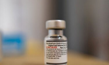 A vial of the Pfizer-BioNTech coronavirus disease (COVID-19) booster vaccine targeting is pictured at Skippack Pharmacy in Schwenksville