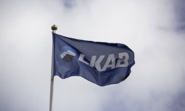 Swedish mining company LKAB finds the largest rare earth deposit in Europe. A flag flies outside a LKAB mine in Svappavaara