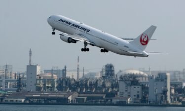 A Japan Airlines jet takes off from Haneda Airport in Tokyo in 2019.