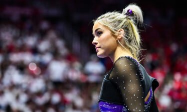 Olivia Dunne of Louisiana State University looks on during a PAC-12 meet against Utah at Jon M. Huntsman Center on January 6 in Salt Lake City. LSU Gymnastics is enhancing security after fans of TikTok star Olivia Dunne disrupted a meet.