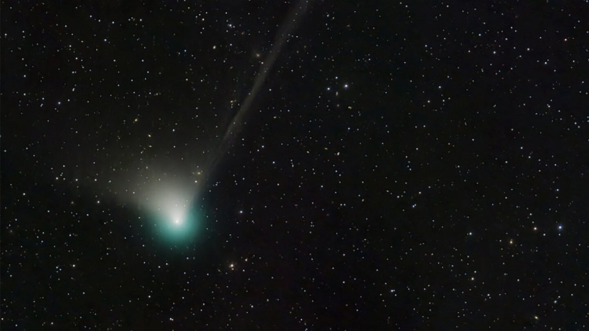 <i>Dan Bartlett/AFP/NASA/Getty Images</i><br/>Comet C/2022 E3 (ZTF) was discovered by astronomers using the wide-field survey camera at the Zwicky Transient Facility in March 2022.