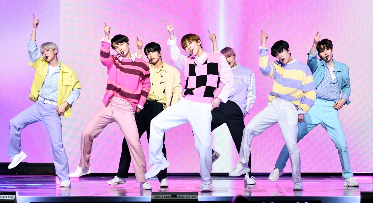 <i>The Chosunilbo JNS/ImaZinS Editorial/ImaZins/Getty Images</i><br/>Boy band ENHYPEN performing at Blue Square on April 26