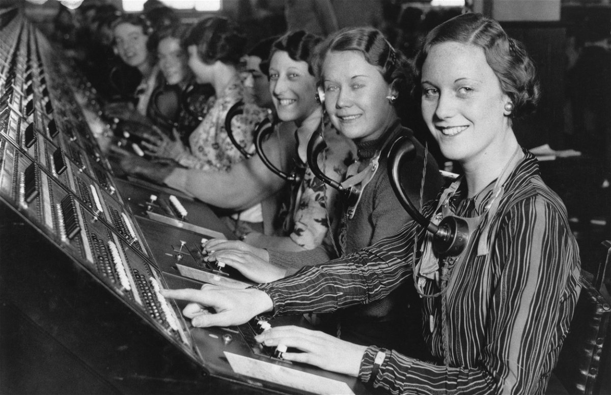 <i>FPG/Archive Photos/Getty Images</i><br/>The human telephone operator was a job that came to be dominated by White women during the nineteenth and early twentieth centuries.