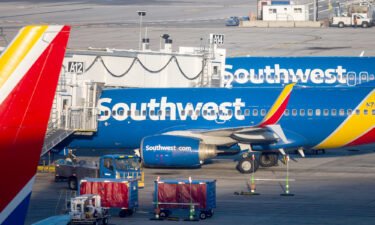 Southwest Airlines planes are pictured here at Baltimore Washington International Airport (BWI) on December 28.