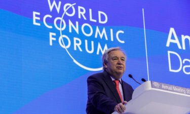 United Nations Secretary-General António Guterres addresses the World Economic Forum