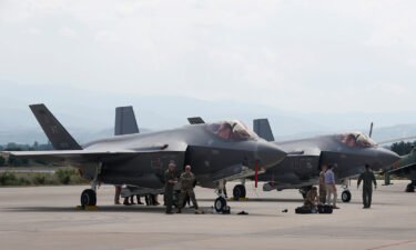 Canada is buying 88 F-35 stealth fighter jets in a $14.2 billion deal. F-35 fighter jets are pictured here at Skopje Airport