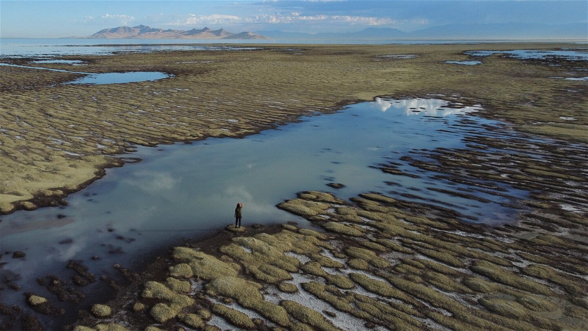 <i>Rick Bowmer/AP</i><br/>Dry lake bed is exposed at the Great Salt Lake in September.