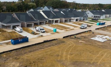 US home builder confidence has improved in January. Pictured is a home construction site in Trappe