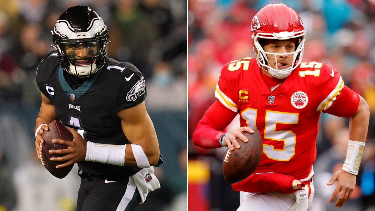 <i>Getty</i><br/>Jalen Hurts and Patrick Mahomes will go head-to-head at this year's Super Bowl.