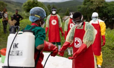 Ugandan Red Cross workers in Mubende