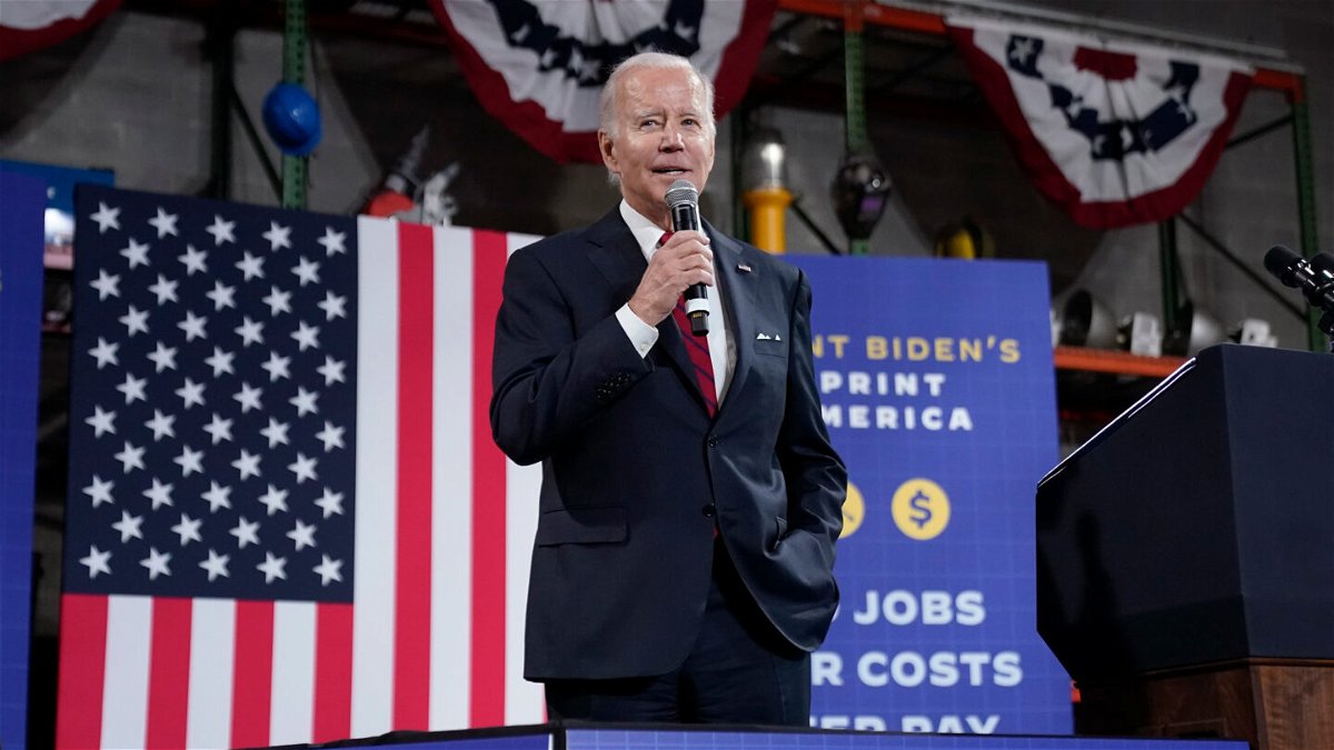 <i>Andrew Harnik/AP</i><br/>President Joe Biden delivered a speech to hail economic progress during his administration and to attack congressional Republicans for their proposals on the economy and the social safety net.