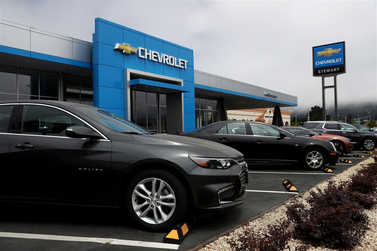 <i>Justin Sullivan/Getty Images</i><br/>General Motors was the top car seller in America in 2022. Pictured is a Chevrolet dealership on July 25