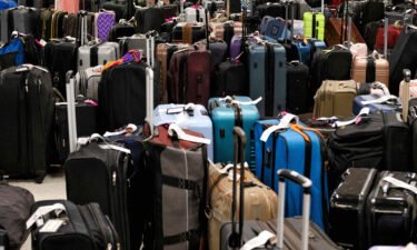 Hundreds of unclaimed suitcases sit near the Southwest Airlines baggage claim area at Nashville International Airport after the airline cancelled thousands of flights on December 27