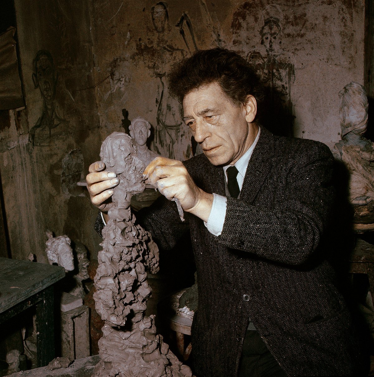 <i>Paul Almasy/Corbis/Getty Images</i><br/>Alberto Giacometti is best known for sculptures of a human figure in plaster or bronze.
