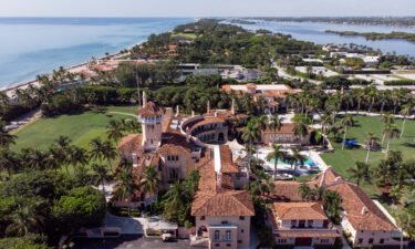 An aerial view of former US President Donald Trump's Mar-a-Lago home in Palm Beach