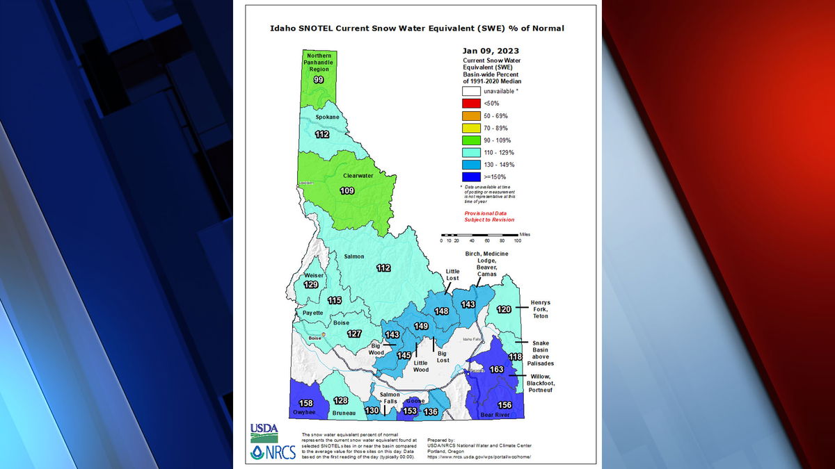 Idaho snowpack well above normal throughout the state