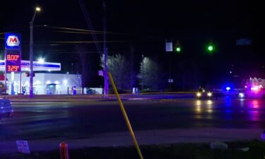 Four people were injured in a shooting Sunday morning near an Indianapolis gas station.