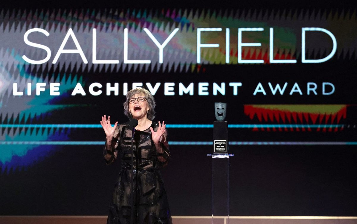 <i>Mario Anzuoni/Reuters</i><br/>Sally Field accepts the life achievement award.