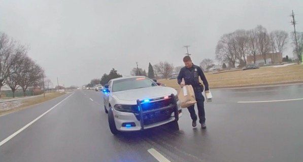 <i>Sterling Heights Police Department</i><br/>A single mother is praising Sterling Heights police for going above and beyond when responding to a crash.