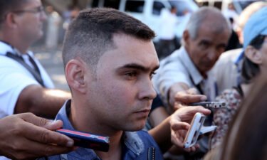 Elian Gonzalez speaks to the press in Havana