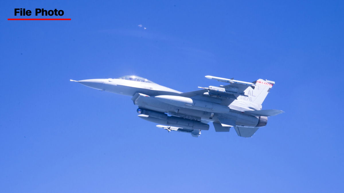 <i>US Air National Guard</i><br/>A US F-16 fighter jet shot down the latest airborne object over Lake Huron on Sunday. Pictured is a file image of an F-16 jet in Montgomery