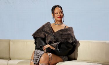 Rihanna at the Super Bowl LVII Halftime Show press conference held at Phoenix Convention Center on February 9.