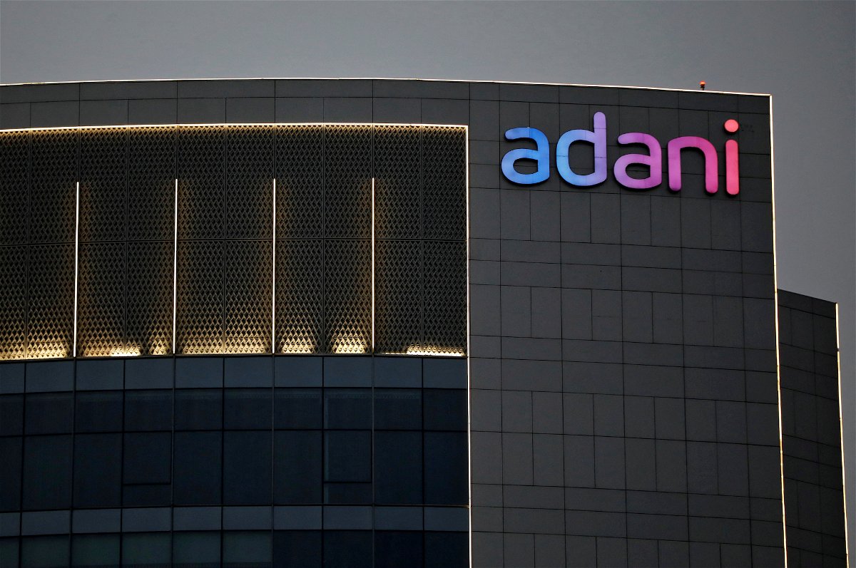 <i>Amit Dave/Reuters</i><br/>Shares in most Adani Group companies slumped again on Friday. The logo of the Adani Group is seen on one of its buildings in Ahmedabad