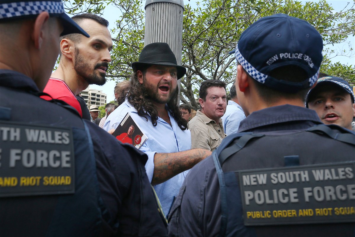 <i>Lisa Maree Williams/Getty Images</i><br/>The funeral sparked angry confrontations outside the cathedral in Sydney.
