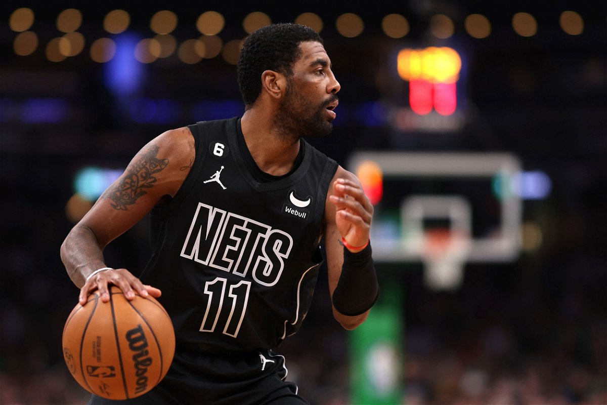 <i>Maddie Meyer/Getty Images</i><br/>Kyrie Irving dribbles the ball while he plays for the Brooklyn Nets against the Boston Celtics on February 1 in Boston